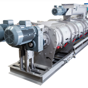 Yemmak DDC Series Double Drive Conditioner featuring dual independent rotors and a stainless steel body for industrial feed pelleting.